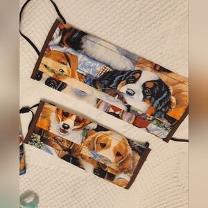 Handmade dog themed Face Mask/Coverings. Set of 2